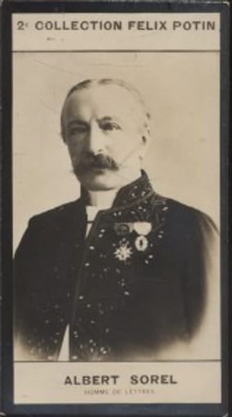 Photographie de la collection F&eacute;lix Potin (4 x 7,5 cm) repr&eacute;sentant : Albert Sorel, homme de lettres.. SOREL Albert - (Photo de la 2e collection F&eacute;lix ...