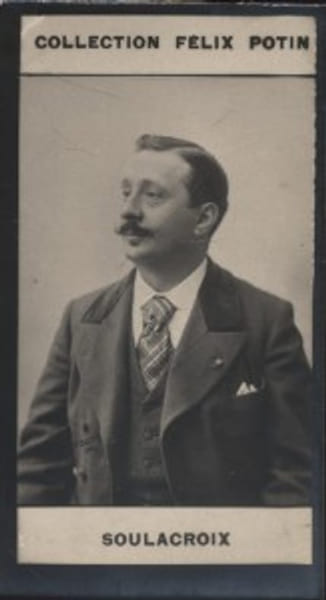 Photographie de la collection F&eacute;lix Potin (4 x 7,5 cm) repr&eacute;sentant : Gabriel Soulacroix, com&eacute;dien.. SOULACROIX Gabriel 