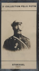 Photographie de la collection F&eacute;lix Potin (4 x 7,5 cm) repr&eacute;sentant : G&eacute;n&eacute;ral Michel Stoessel.. STOESSEL Michel-Ivanovitch - (Photo de la 2e ...