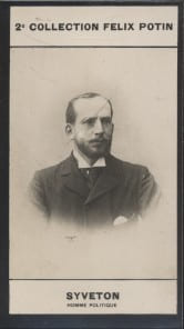 Photographie de la collection F&eacute;lix Potin (4 x 7,5 cm) repr&eacute;sentant : Gabriel Syveton, homme politique.. SYVETON Gabriel - (Photo de la 2e collection ...