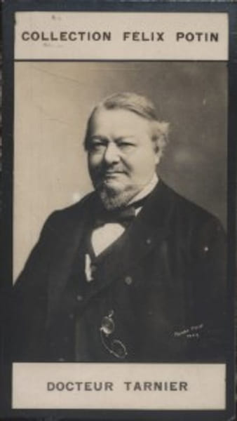 Photographie de la collection F&eacute;lix Potin (4 x 7,5 cm) repr&eacute;sentant : St&eacute;phane Tarnier, m&eacute;decin.. TARNIER St&eacute;phane Photo Petit.