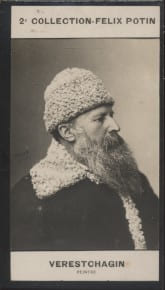 Photographie de la collection F&eacute;lix Potin (4 x 7,5 cm) repr&eacute;sentant : Verestchagin, peintre.. VERESTCHAGIN - (Photo de la 2e collection F&eacute;lix Potin) 