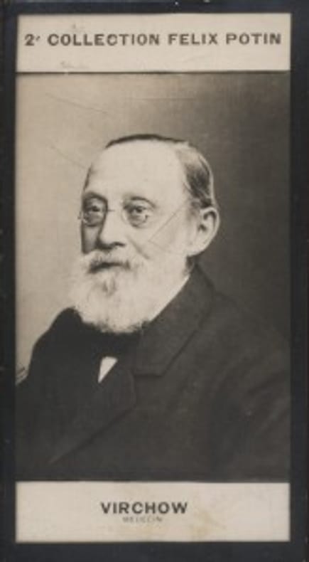 Photographie de la collection Félix Potin (4 x 7,5 cm) représentant : Rodolphe Virchow, médecin.. VIRCHOW Rodolphe - (Photo de la 2e collection Félix ...