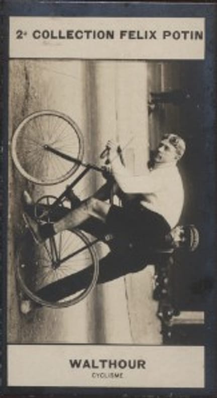 Photographie de la collection Félix Potin (4 x 7,5 cm) représentant : Bobby Walthour, coureur cycliste.. WALTHOUR Bobby - (Photo de la 2e collection ...