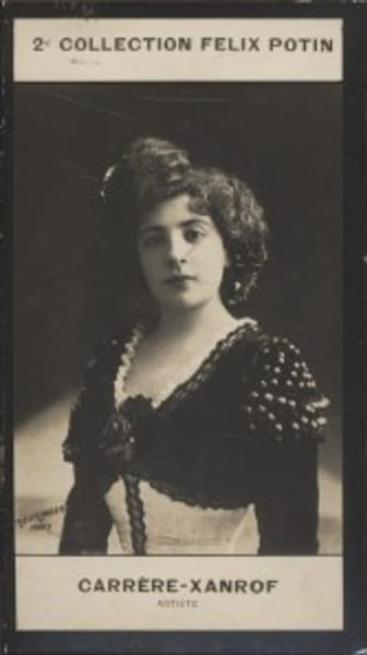 Photographie de la collection F&eacute;lix Potin (4 x 7,5 cm) repr&eacute;sentant : Marguerite Carr&egrave;re-Xanrof.. CARRERE-XANROF (Marguerite) - (Photo de la 2e ...