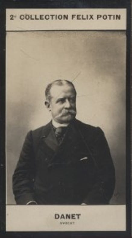 Photographie de la collection Félix Potin (4 x 7,5 cm) représentant : Albert Danet, avocat.. DANET (Albert) - (Photo de la 2e collection Félix Potin) 