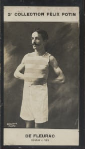 Photographie de la collection F&eacute;lix Potin (4 x 7,5 cm) repr&eacute;sentant : Louis de Fleurac, coureur &agrave; pied.. FLEURAC (Louis de) - (Photo de la 2e ...