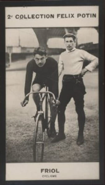 Photographie de la collection F&eacute;lix Potin (4 x 7,5 cm) repr&eacute;sentant : Andr&eacute; Friol, champion cycliste.. FRIOL (Andr&eacute;) - (Photo de la 2e collection ...