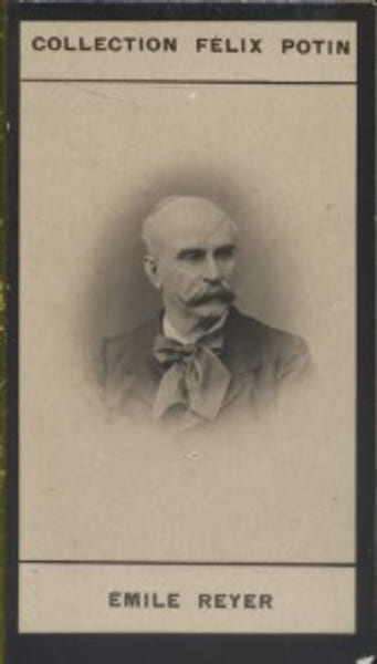 Photographie de la collection F&eacute;lix Potin (4 x 7,5 cm) repr&eacute;sentant : Emile Reyer.. REYER (Emile) 