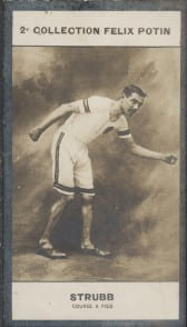 Photographie de la collection F&eacute;lix Potin (4 x 7,5 cm) repr&eacute;sentant : Alfred Schrubb, coureur &agrave; pied.. SCHRUBB (Alfred) - (Photo de la 2e collection ...