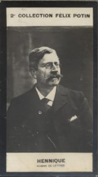 Photographie de la collection F&eacute;lix Potin (4 x 7,5 cm) repr&eacute;sentant : L&eacute;on Hennique, homme de lettres.. HENNIQUE (L&eacute;on) - (Photo de la 2e collection ...