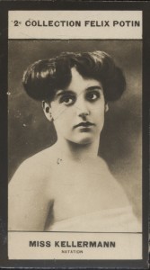 Photographie de la collection Félix Potin (4 x 7,5 cm) représentant : Miss Maud Kellermann.. KELLERMANN (Maud) - (Photo de la 2e collection Félix ...