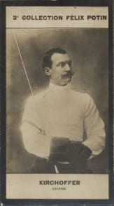 Photographie de la collection F&eacute;lix Potin (4 x 7,5 cm) repr&eacute;sentant : Alphonse KirChoffer, escrimeur.. KIRChOFFER (Alphonse) - (Photo de la 2e ...