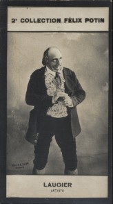 Photographie de la collection Félix Potin (4 x 7,5 cm) représentant : Louis-Pierre Laugier, comédien.. LAUGIER (Louis-Pierre) - (Photo de la 2e ...