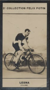 Photographie de la collection F&eacute;lix Potin (4 x 7,5 cm) repr&eacute;sentant : Lucien Lesna, coureur cycliste.. LESNA (Lucien) - (Photo de la 2e collection ...