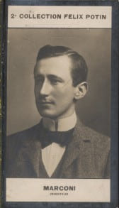 Photographie de la collection F&eacute;lix Potin (4 x 7,5 cm) repr&eacute;sentant : Guillaume Marconi, inventeur.. MARCONI (Guillaume) - (Photo de la 2e collection ...