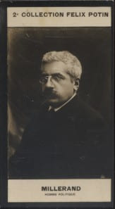 Photographie de la collection Félix Potin (4 x 7,5 cm) représentant : Alexandre Millerand, homme politique.