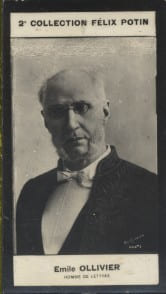 Photographie de la collection F&eacute;lix Potin (4 x 7,5 cm) repr&eacute;sentant : Emile Ollivier, homme de lettres.. OLLIVIER Emile - (Photo de la 2e collection ...