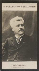 Photographie de la collection F&eacute;lix Potin (4 x 7,5 cm) repr&eacute;sentant : Maurice Ordonneau, homme de lettres.. ORDONNEAU Maurice - (Photo de la 2e ...
