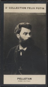 Photographie de la collection Félix Potin (4 x 7,5 cm) représentant : Camille Pelletan, homme politique.. PELLETAN Camille - (Photo de la 2e ...