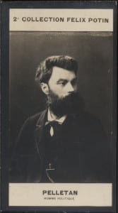 Photographie de la collection F&eacute;lix Potin (4 x 7,5 cm) repr&eacute;sentant : Camille Pelletan, homme politique.. PELLETAN Camille - (Photo de la 2e ...