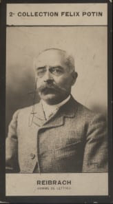Photographie de la collection F&eacute;lix Potin (4 x 7,5 cm) repr&eacute;sentant : Jean Chabrier dit Jean Reibrach, homme de lettres.. REIBRACH Jean - (Photo de la ...