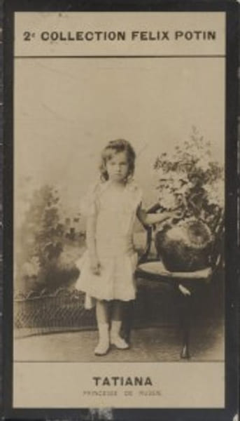 Photographie de la collection F&eacute;lix Potin (4 x 7,5 cm) repr&eacute;sentant : Princesse Tatiana Nicola&iuml;evna - Grande Duchesse de Russie.. TATIANA NICOLAIEVNA ...