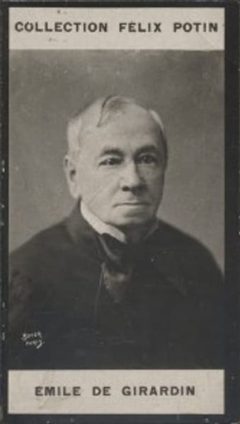 Photographie de la collection F&eacute;lix Potin (4 x 7,5 cm) repr&eacute;sentant : Emile de Girardin, journaliste.. GIRARDIN (Emile de) Photo Boyer.