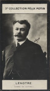 Photographie de la collection F&eacute;lix Potin (4 x 7,5 cm) repr&eacute;sentant : Lenotre, homme de lettres.. LENOTRE (Homme de lettres) - (Photo de la 3e ...
