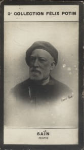 Photographie de la collection F&eacute;lix Potin (4 x 7,5 cm) repr&eacute;sentant : Edouard Sa&iuml;n, peintre.. SAIN Edouard - (Photo de la 2e collection F&eacute;lix Potin) ...