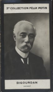 Photographie de la collection F&eacute;lix Potin (4 x 7,5 cm) repr&eacute;sentant : Bigourdan, savant.. BIGOURDAN - Savant - (Photo de la 3e collection F&eacute;lix Potin) ...