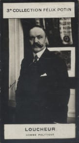Photographie de la collection F&eacute;lix Potin (4 x 7,5 cm) repr&eacute;sentant : Loucheur, homme politique.. LOUCHEUR (Homme politique) - (Photo de la 3e ...