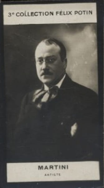 Photographie de la collection F&eacute;lix Potin (4 x 7,5 cm) repr&eacute;sentant : Martini, artiste.. MARTINI (Artiste) - (Photo de la 3e collection F&eacute;lix Potin) 