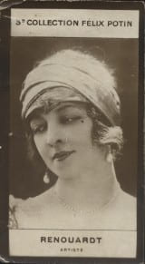 Photographie de la collection F&eacute;lix Potin (4 x 7,5 cm) repr&eacute;sentant : Madame Renouardt, artiste.. RENOUARDT, artiste - (Photo de la 3e collection ...
