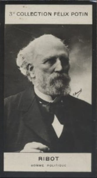 Photographie de la collection F&eacute;lix Potin (4 x 7,5 cm) repr&eacute;sentant : Alexandre Ribot, homme politique.. RIBOT Alexandre (Homme politique) - (Photo de ...