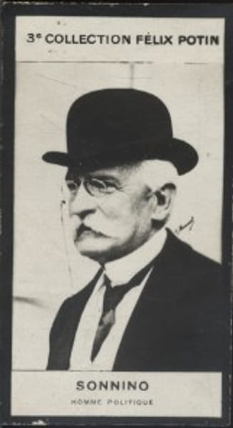 Photographie de la collection F&eacute;lix Potin (4 x 7,5 cm) repr&eacute;sentant : Sonnino, homme politique.. SONNINO (Homme politique) - (Photo de la 3e ...