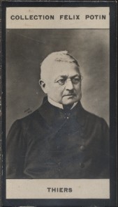 Photographie de la collection Félix Potin (4 x 7,5 cm) représentant : Louis-Adolphie Thiers, homme politique.. THIERS Louis-Adolphe Photo Nadar.