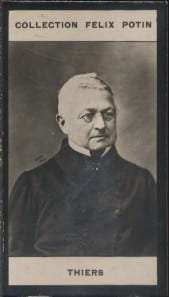 Photographie de la collection F&eacute;lix Potin (4 x 7,5 cm) repr&eacute;sentant : Louis-Adolphie Thiers, homme politique.. THIERS Louis-Adolphe Photo Nadar.