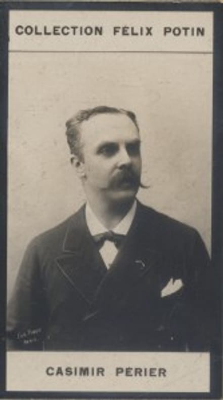 Photographie de la collection Félix Potin (4 x 7,5 cm) représentant : Jean Casimir-Périer, homme politique.. CASIMIR-PERIER Jean- (Photo de la ...