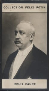 Photographie de la collection Félix Potin (4 x 7,5 cm) représentant : Félix Faure, homme politique.