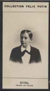 Photographie de la collection F&eacute;lix Potin (4 x 7,5 cm) repr&eacute;sentant : Prince Eitel de Prusse.. EITEL (Prince de Prusse) 