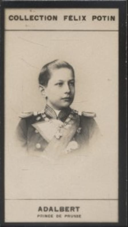 Photographie de la collection Félix Potin (4 x 7,5 cm) représentant : Prince Adalbert de Prusse.. ADALBERT - Prince de Prusse 