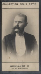 Photographie de la collection F&eacute;lix Potin (4 x 7,5 cm) repr&eacute;sentant : Guillaume II de Wurtemberg.. GUILLAUME II - Roi de Wurtemberg 
