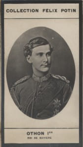 Photographie de la collection F&eacute;lix Potin (4 x 7,5 cm) repr&eacute;sentant : Othon Ier, roi de Bavi&egrave;re.. OTHON Ier (Roi de Bavi&egrave;re) 