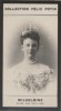 Photographie de la collection Félix Potin (4 x 7,5 cm) représentant : Wilhelmine - Reine des Pays-Bas.. WILHELMINE (Reine des Pays-Bas) 
