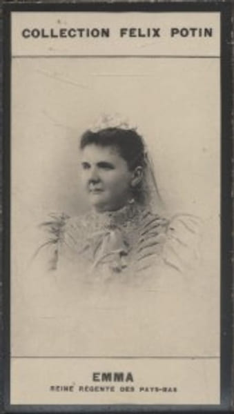 Photographie de la collection F&eacute;lix Potin (4 x 7,5 cm) repr&eacute;sentant : Reine Emma des Pays-Bas.. EMMA (Reine r&eacute;gente des Pays-Bas) 