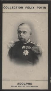 Photographie de la collection Félix Potin (4 x 7,5 cm) représentant : Adolphe - Grand Duc de Luxembourg.