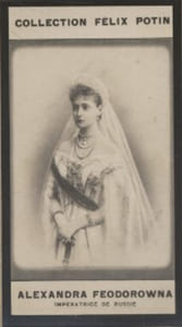 Photographie de la collection Félix Potin (4 x 7,5 cm) représentant : Alexandra Feodorowna - Impératrice de Russie