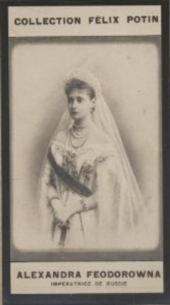 Photographie de la collection F&eacute;lix Potin (4 x 7,5 cm) repr&eacute;sentant : Alexandra Feodorowna - Imp&eacute;ratrice de Russie. ALEXANDRA FEODOROWNA - Imp&eacute;ratrice ...