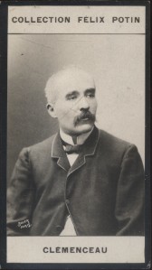 Photographie de la collection Félix Potin (4 x 7,5 cm) représentant : Georges Clemenceau, homme politique.. CLEMENCEAU (Georges) 